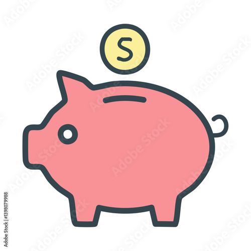Piggy bank with coin slot 