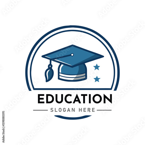 education, education hat, online learning logo design template
