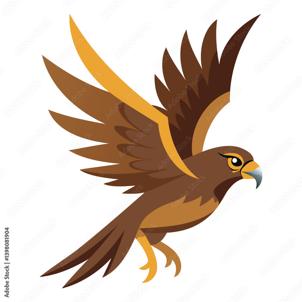 Obraz premium Majestic Hawk in Flight Illustration