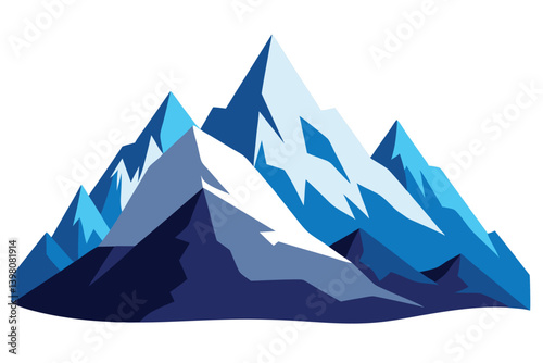 himalayan mountains vector art illustration 