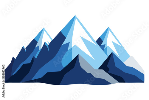 himalayan mountains vector art illustration 