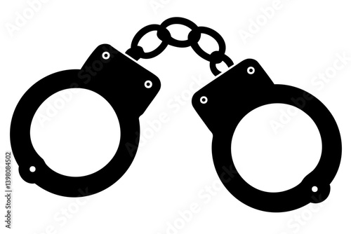 Handcuffs crime silhouette vector design isolated on transparent background
