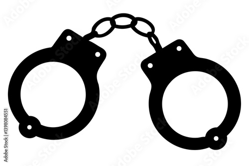 Black Handcuff Silhouette Vector Art Isolated Design on a Transparent Background