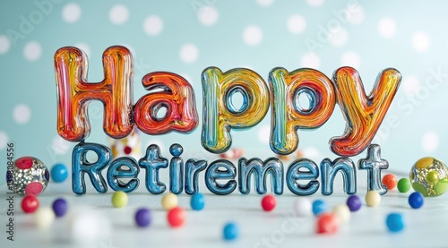 Happy Retirement: A colorful, eye-catching banner declares 