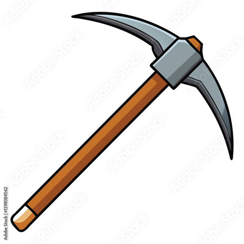 Classic Iron Pickaxe Illustration