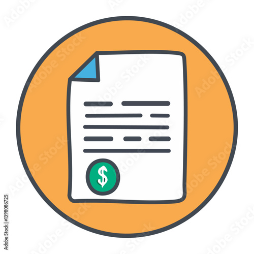 document icon vector. Salary payroll document 