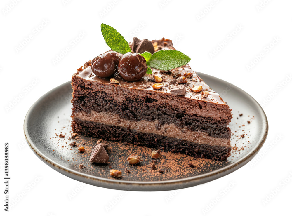 Chocolate cake slice kitchen food clean isolated on transparent background png Chocolate cake slice kitchen food clean isolated on transparent background png