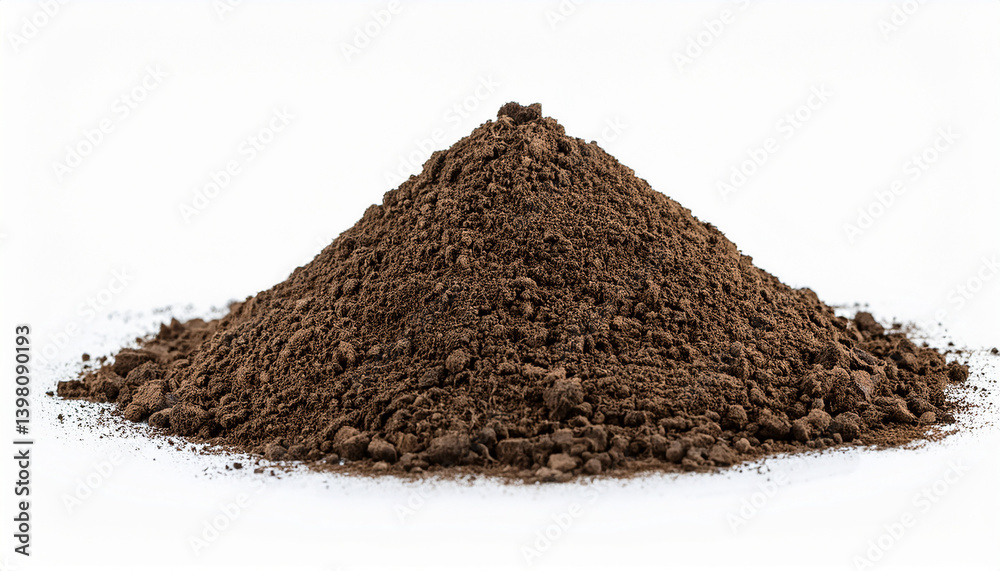 Heap of fresh brown soil isolated on white background. Heap of fresh brown soil isolated on white background.