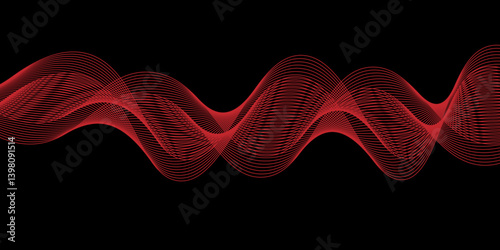 abstract red wavy background. Dynamic wave of red and orange lights cascades across a dark expanse, Abstract red and black flowing waves. The smoke forms elegant, flowing patterns, 