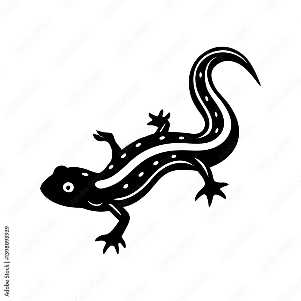 Naklejka premium Salamander silhouette vector