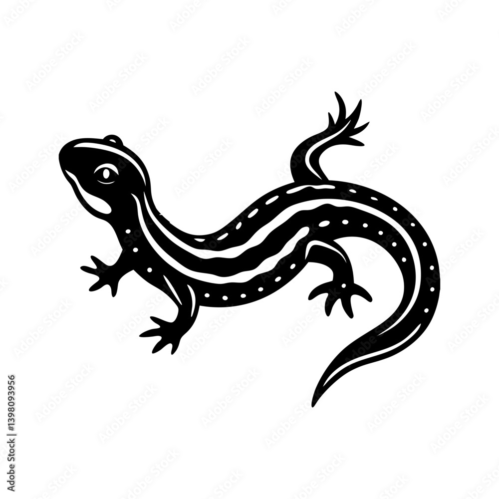 Fototapeta premium Salamander silhouette vector
