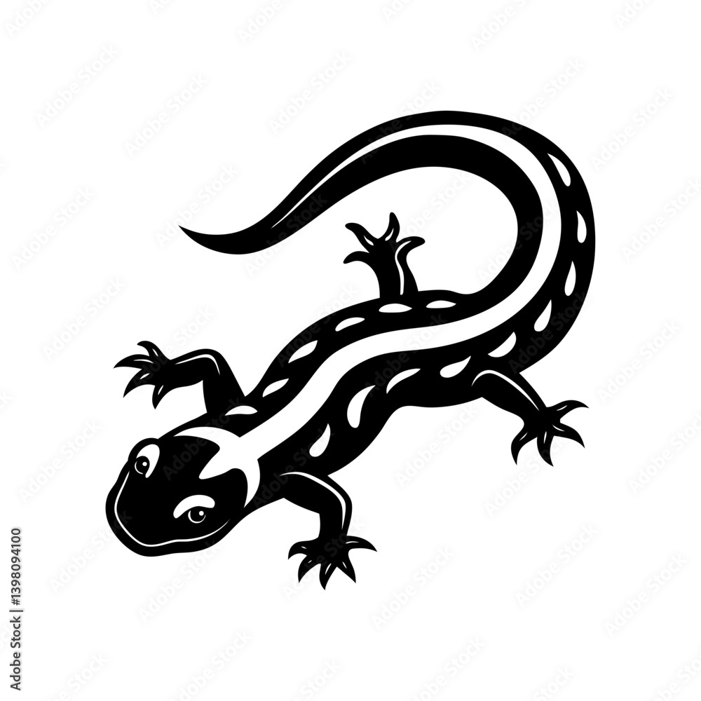 Fototapeta premium Salamander silhouette vector