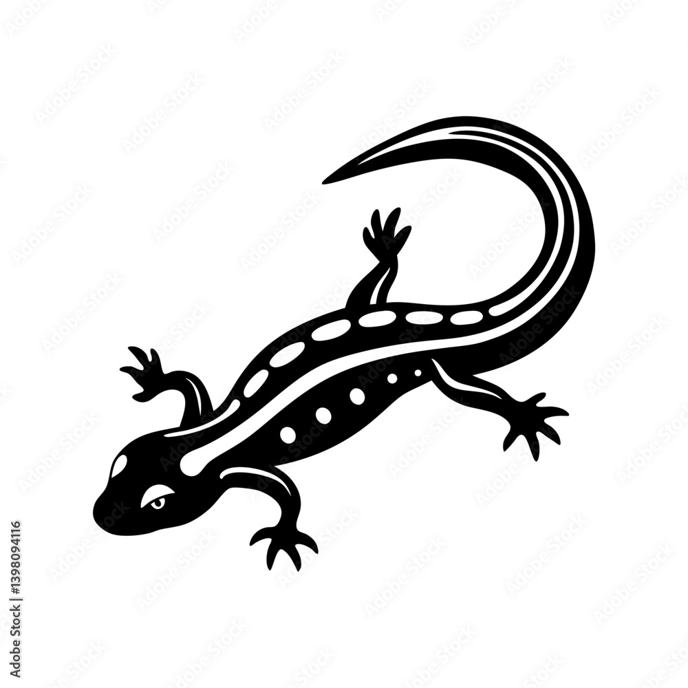 Naklejka premium Salamander silhouette vector