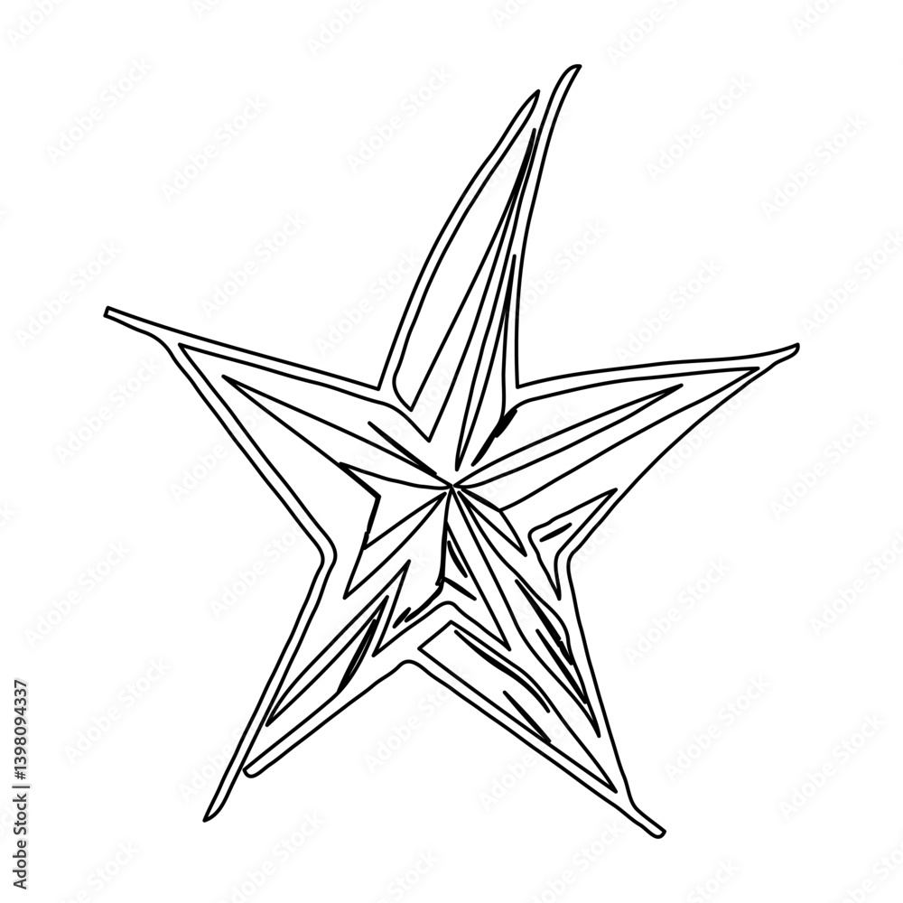Abstract Star Outline Design Featuring Hand-Drawn Elements and Geometric Patterns Abstract Star Outline Design Featuring Hand-Drawn Elements and Geometric Patterns