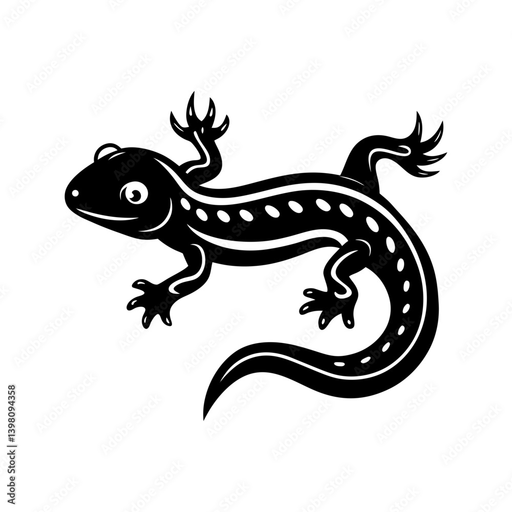 Naklejka premium Salamander silhouette vector
