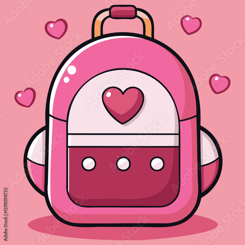 Stylish Pink Backpack Illustration Design