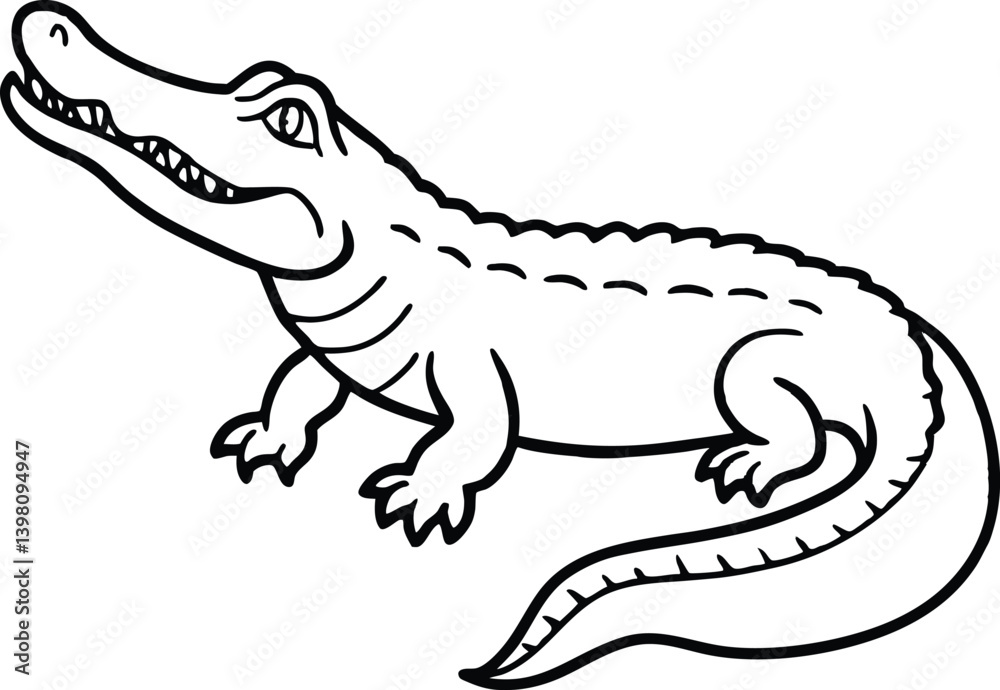 Fototapeta premium alligator coloring page