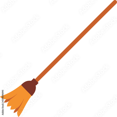 red broom isolated on white