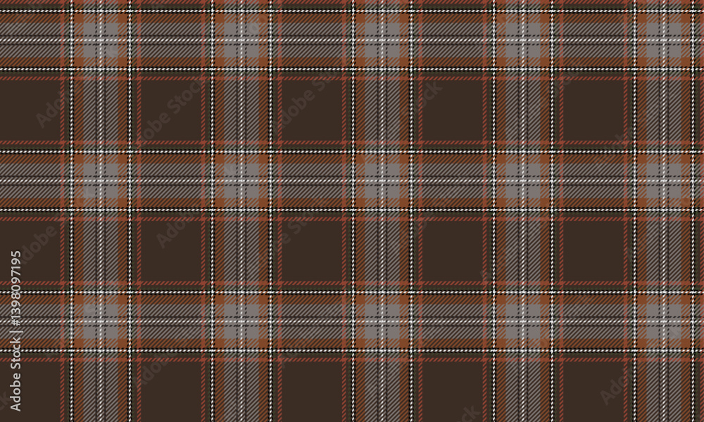 Seamless plaid pattern, brown, orange, gray, white, stands out with classic and contemporary style. Suitable for designing clothes such as skirts and pants, vector illustration. Seamless plaid pattern, brown, orange, gray, white, stands out with classic and contemporary style. Suitable for designing clothes such as skirts and pants, vector illustration.