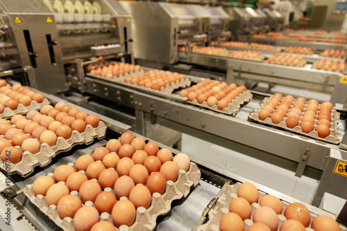 Tableau sur toile Inside the Egg Industry Modern Automation for Mass Production