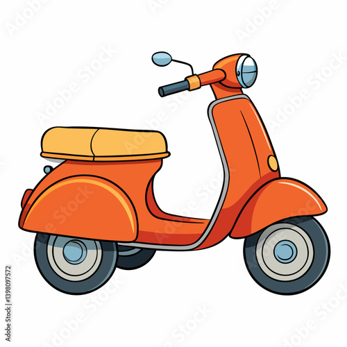 vintage scooter isolated
