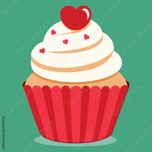 Red Velvet Cupcake Illustration Design