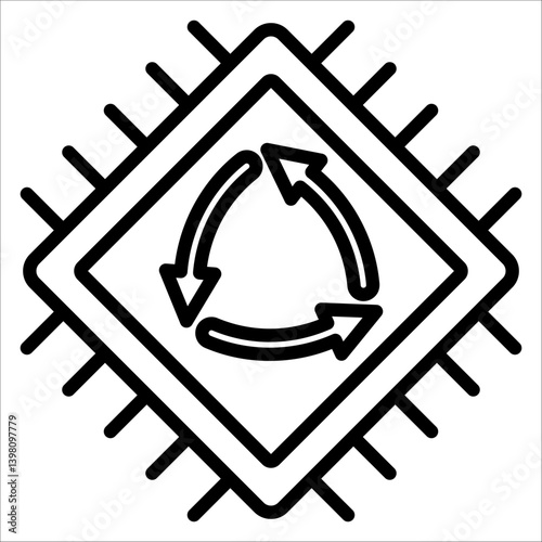Recycled Tech Simple Icon Vector Illustration Concept