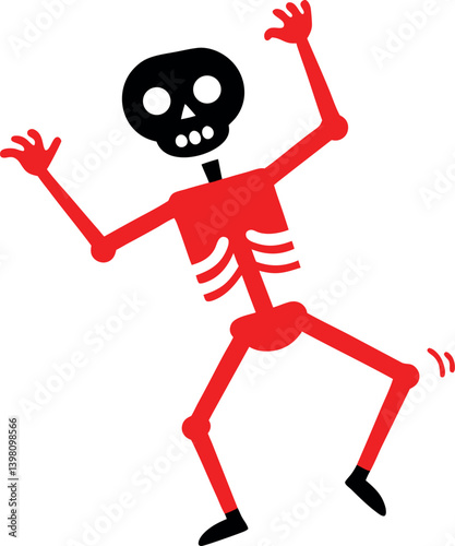 cartoon zombie with skull