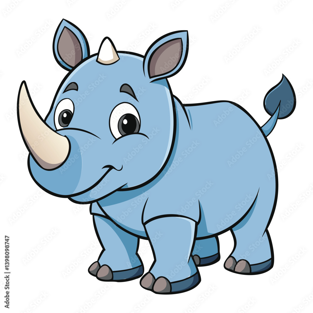 Naklejka premium Powerful Rhino Illustration Design