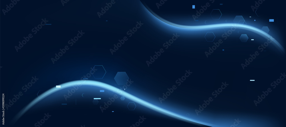 Fototapeta premium Modern abstract technology background, blue lines motion tech banner, corporate business concept, hi-tech abstract background, vector illustration for business or presentation