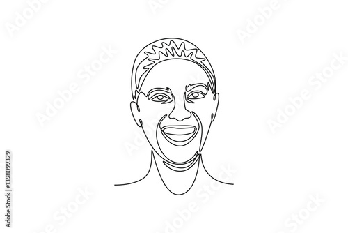 woman sulking, frowning and looking upset, distressed frustrated face expression. Expression concept. Single line draw design. Vector graphic illustration