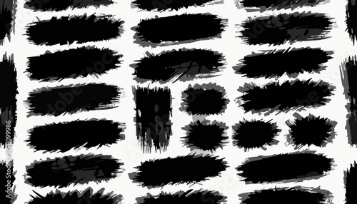 black color Brush stoke silhouette,Brush stoke simple flat vector
