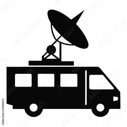 satellite dish antenna with a cover  van