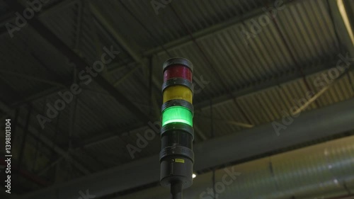 a stop light with two green yellow and red lights