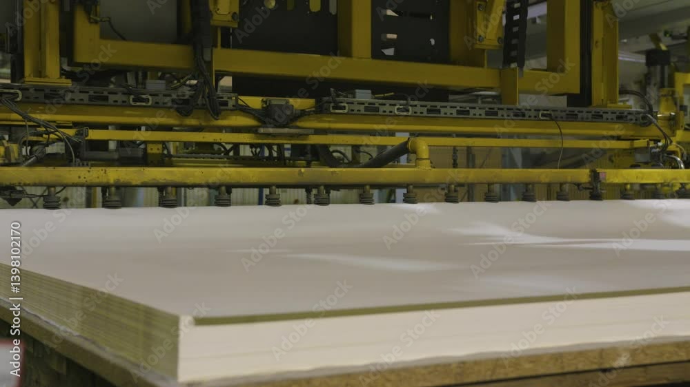 The modern factory machine works automatically
