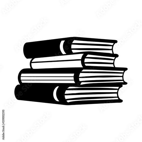 pile of old books icon, pile of old books silhouette vector illustration-simple silhouette illustration of pile of old books, perfect for pile of old books logos and icons