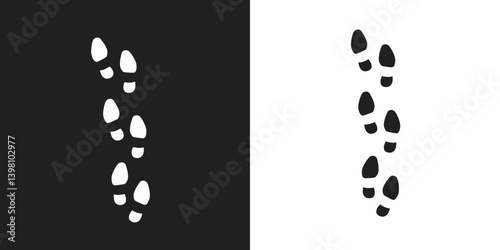 Human footprints on transparent background. Human traces, track, shoe, tracking, sole, shoeprints - stock vector and PNG.