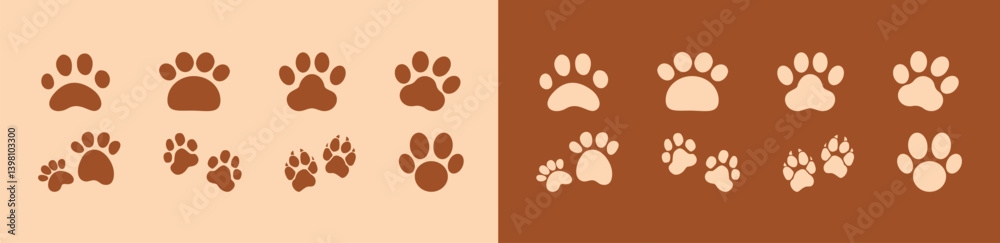 Obraz premium Cat or dog paw icon. Paw icon. Dog, cat paw icon. Zoo, vet logo element. Paw print vector symbol. Vector illustration.