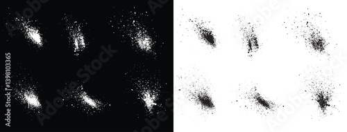 Scribble set of black and white color blood brush stroke banner background design