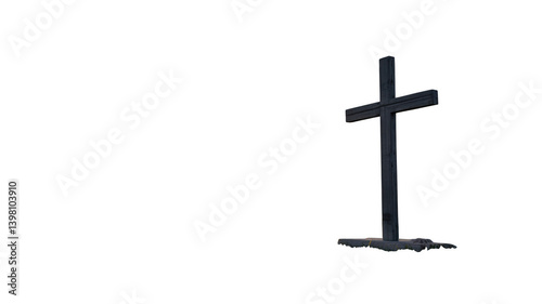 Christian Cross isolated on transparent background, Generative ai.