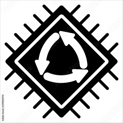 Recycled Tech Simple Icon Vector Illustration Concept