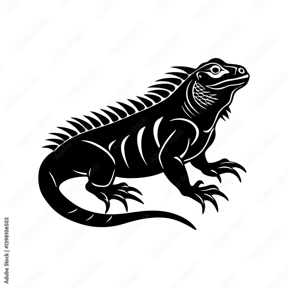Fototapeta premium Iguana silhouette vector