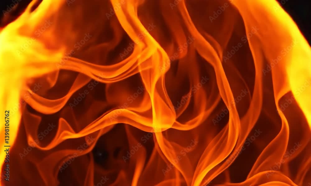 Abstract shape of fire close-up that burning with hot and danger on black background Abstract shape of fire close-up that burning with hot and danger on black background