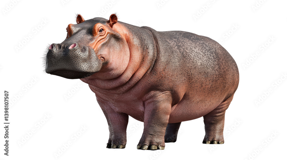 Hippo animal cutout background image nature setting wildlife photography side view vibrant colors Hippo animal cutout background image nature setting wildlife photography side view vibrant colors