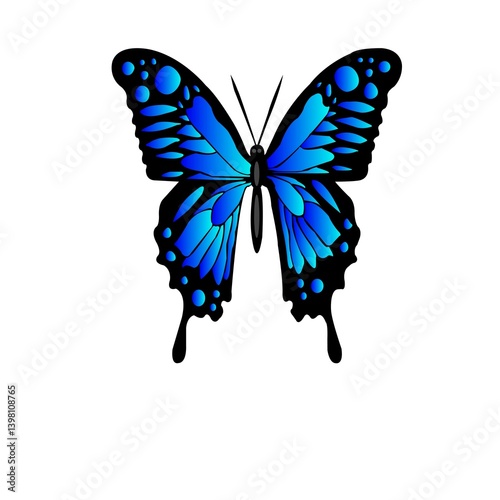 blue butterfly isolated on white