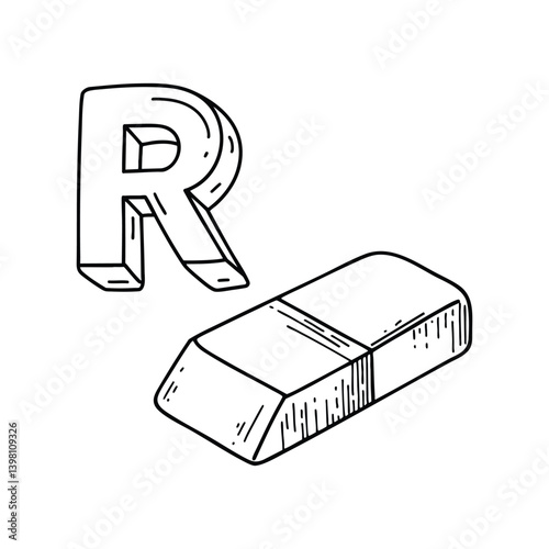 An Illustration of letter R stand for Rubber