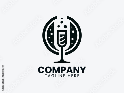 Champagne Vector Logo Design, Premium Champagne Branding Logo