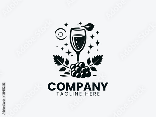 Champagne Vector Logo Design, Premium Champagne Branding Logo