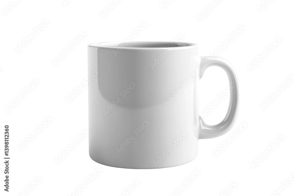 A pristine white mug, ready for your morning coffee or a comforting tea, sits invitingly against a clean white background, promising warmth and a moment of calm. A pristine white mug, ready for your morning coffee or a comforting tea, sits invitingly against a clean white background, promising warmth and a moment of calm.