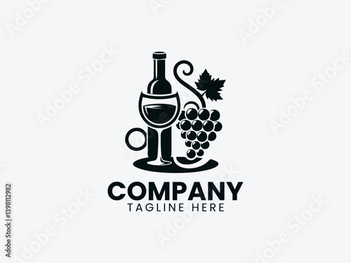 Wine Vector Logo Design, Elegant Wine Logo, Premium Wine Branding Logo